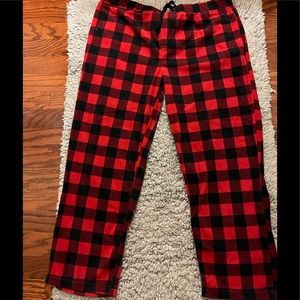 Red plaid fleece pj pants!